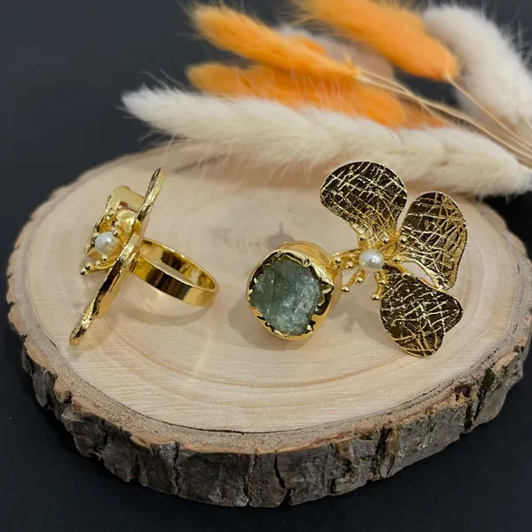 Green_Golden_Handmade_Brass_Solid_Flower_Ring_For_Women