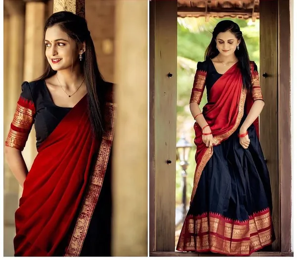 Kanjiveram_Silk_Zari_Lehenga_With_Blouse_Along_With_Banarsi_Silk_Dupatta