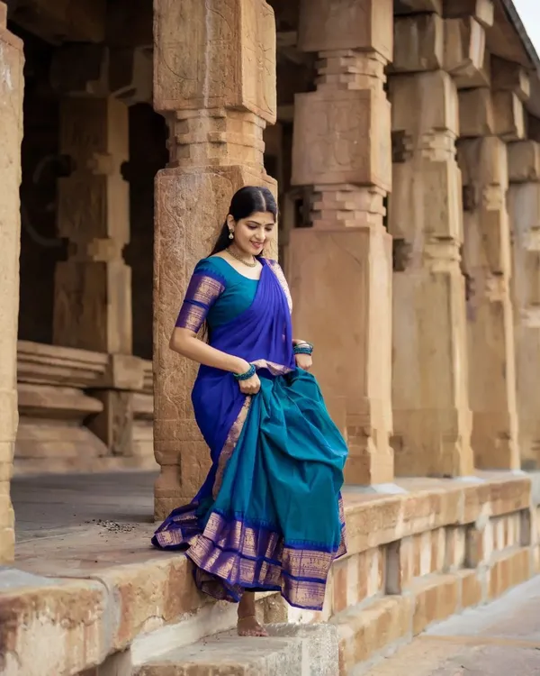 Kanjiveram_Silk_Zari_Lehenga_With_Blouse_Along_With_Banarsi_Silk_Dupatta