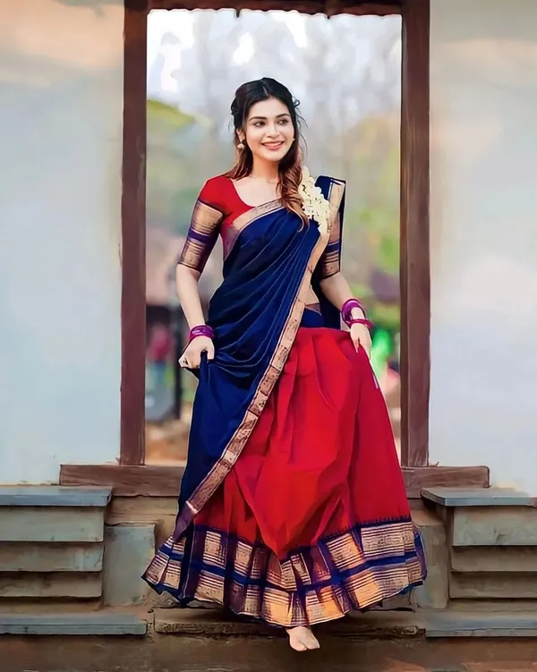 Kanjiveram_Silk_Zari_Lehenga_With_Blouse_Along_With_Banarsi_Silk_Dupatta