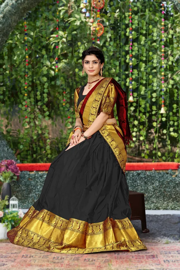 Kanjiveram_Silk_Zari_Lehenga_With_Blouse_Along_With_Banarsi_Silk_Dupatta