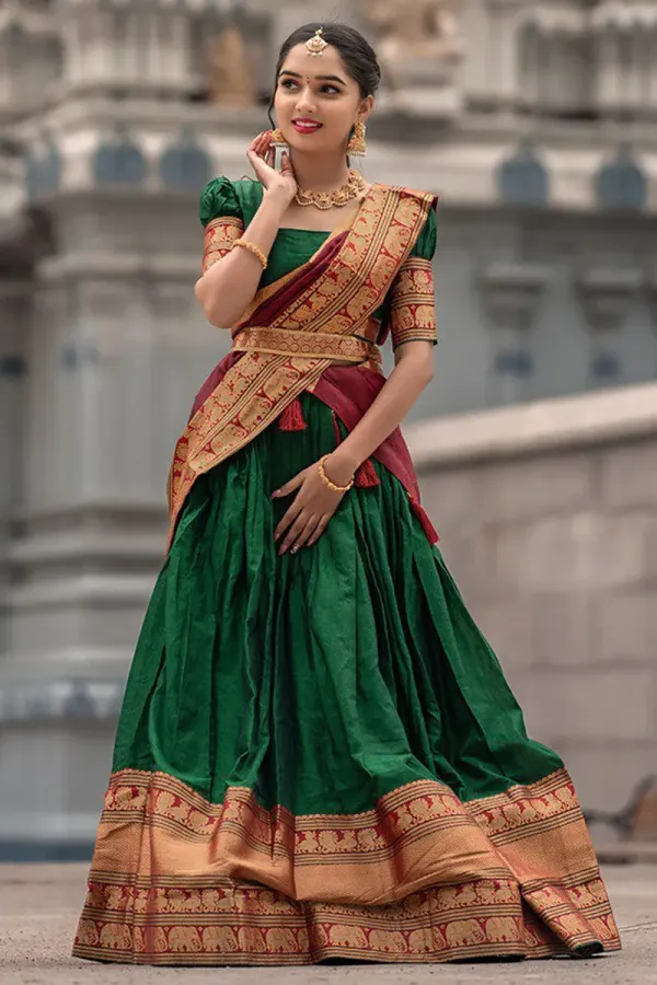 Kanjiveram_Silk_Zari_Lehenga_With_Blouse_Along_With_Banarsi_Silk_Dupatta