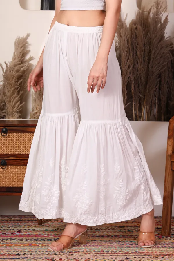 White_Chikankari_Sharara_Ethnic_Wear_For_Women