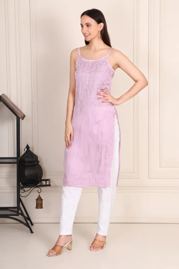 Light_Purple_Modal_Strip_Sleeve_Kurti_For_Women
