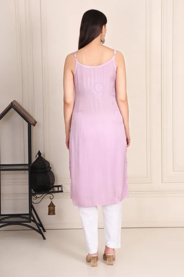 Light_Purple_Modal_Strip_Sleeve_Kurti_For_Women