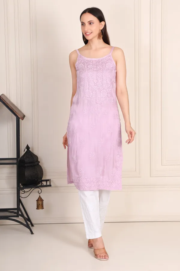 Light_Purple_Modal_Strip_Sleeve_Kurti_For_Women