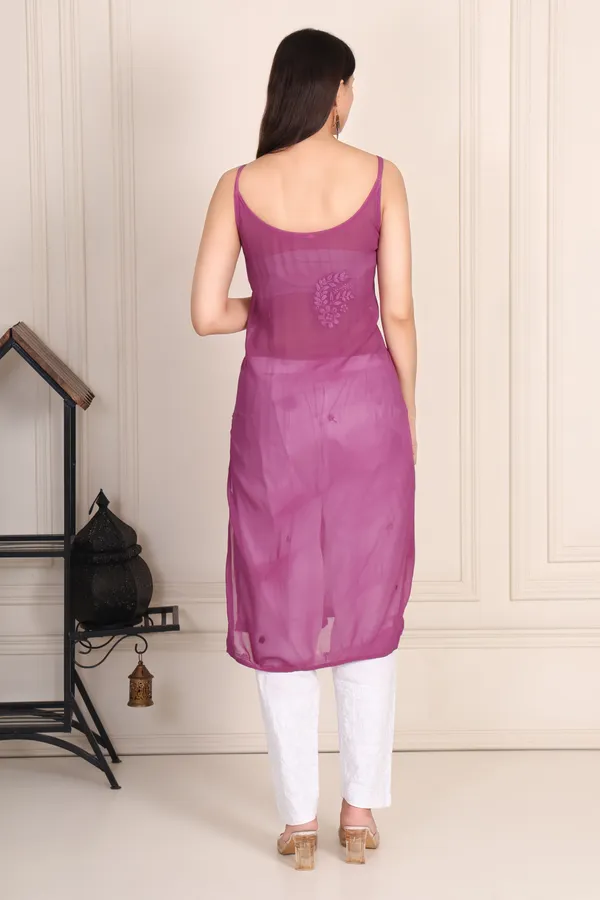Dark_Purple_Modal_Strip_Sleeve_Kurti_For_Women