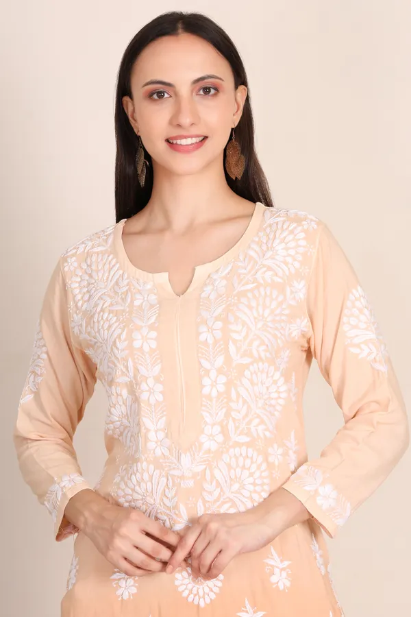 Peach_Colour_Premium_Chikankari_Modal_Suit_With_2_Shaded_Thread_Work_For_Women
