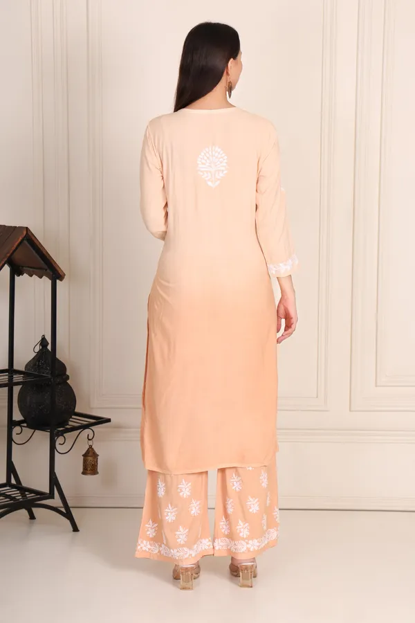 Peach_Colour_Premium_Chikankari_Modal_Suit_With_2_Shaded_Thread_Work_For_Women