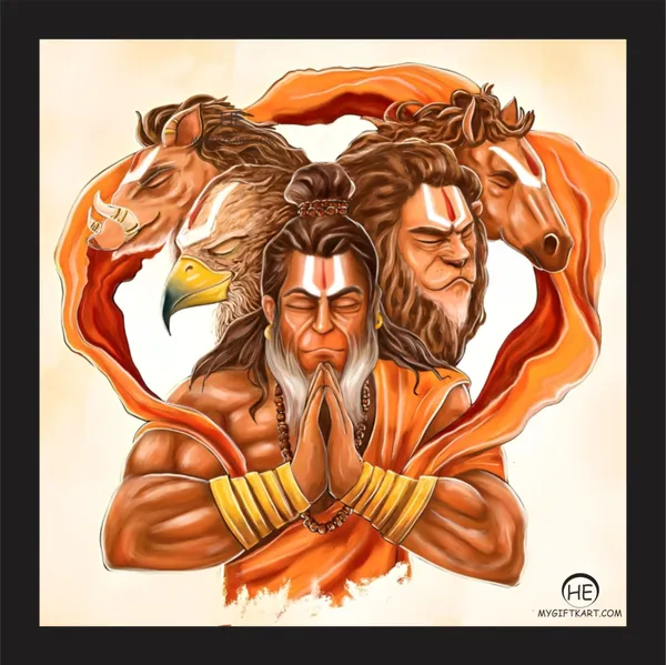 10x10_Inch_Lord_Hanuman_Ji_Photo_Frame_for_Home_Temple_Wall_Decor