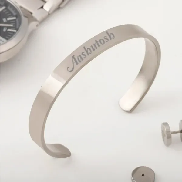 Customized_Matte_Silver_Half_Cuff_Bracelet_with_Name_Engraving