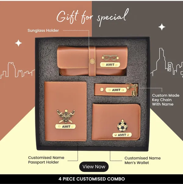 Personalized_4-in-1_Men's_Wallet_Gift_Set_(Pack_of_1_wallet,_1_Passpoert_cover,_1_sunglass_case_and_1_key_Chain)