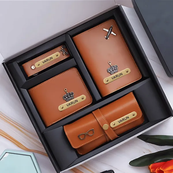 Personalized_4-in-1_Men's_Wallet_Gift_Set_(Pack_of_1_wallet,_1_Passpoert_cover,_1_sunglass_case_and_1_key_Chain)
