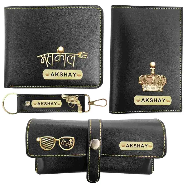 Personalized_4-in-1_Men's_Wallet_Gift_Set_(Pack_of_1_wallet,_1_Passpoert_cover,_1_sunglass_case_and_1_key_Chain)