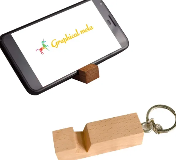Set_of_2_-_Cream_And_Brown_Wooden_Phone_Stand_Keyring