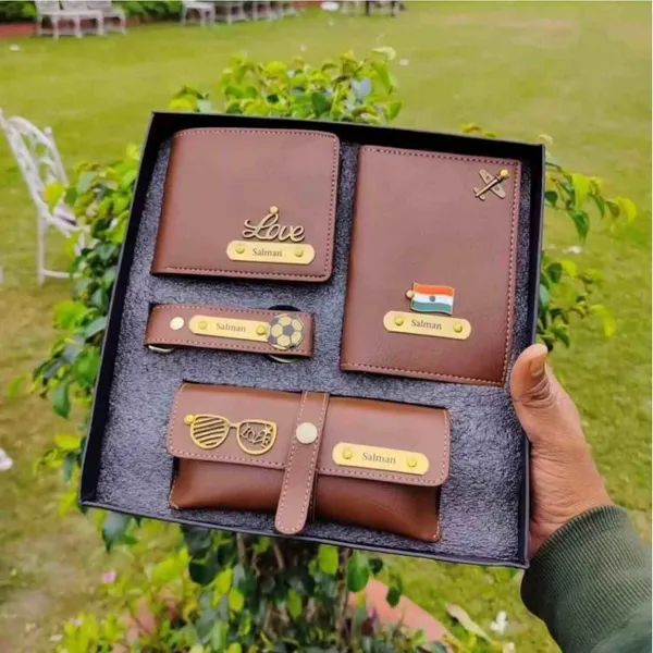 Personalized_4-in-1_Men's_Wallet_Gift_Set_(Pack_of_1_wallet,_1_Passpoert_cover,_1_sunglass_case_and_1_key_Chain)