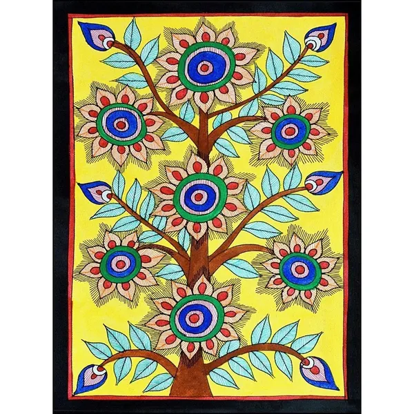 Sun_Flower_Madhubani_Painting