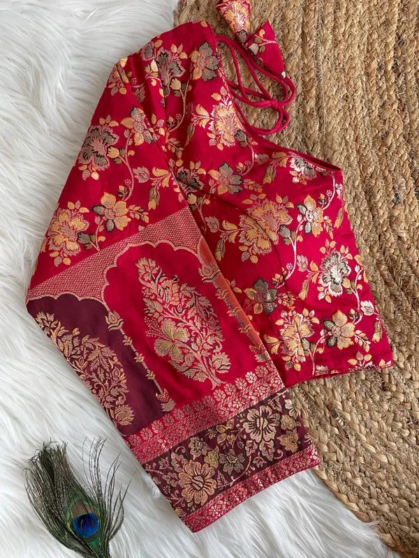 Blouse_-_Pure_Dola_Silk_with_exquisite_multicolor_weaving
