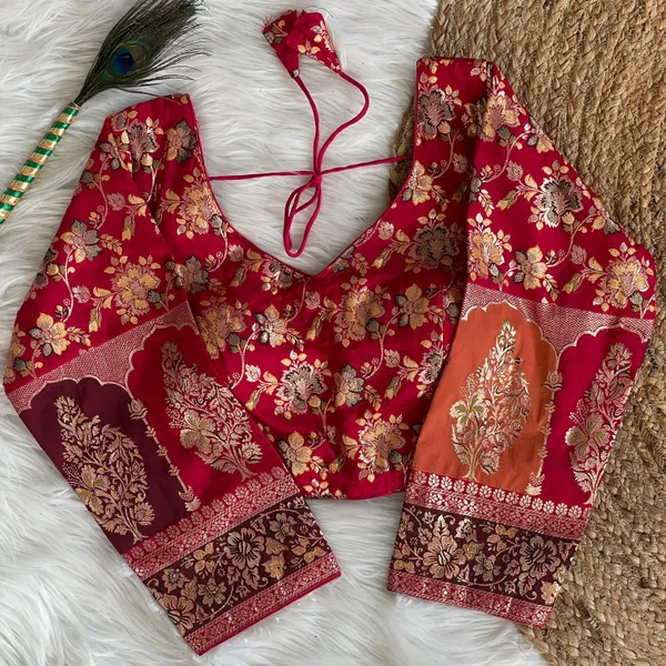Blouse_-_Pure_Dola_Silk_with_exquisite_multicolor_weaving