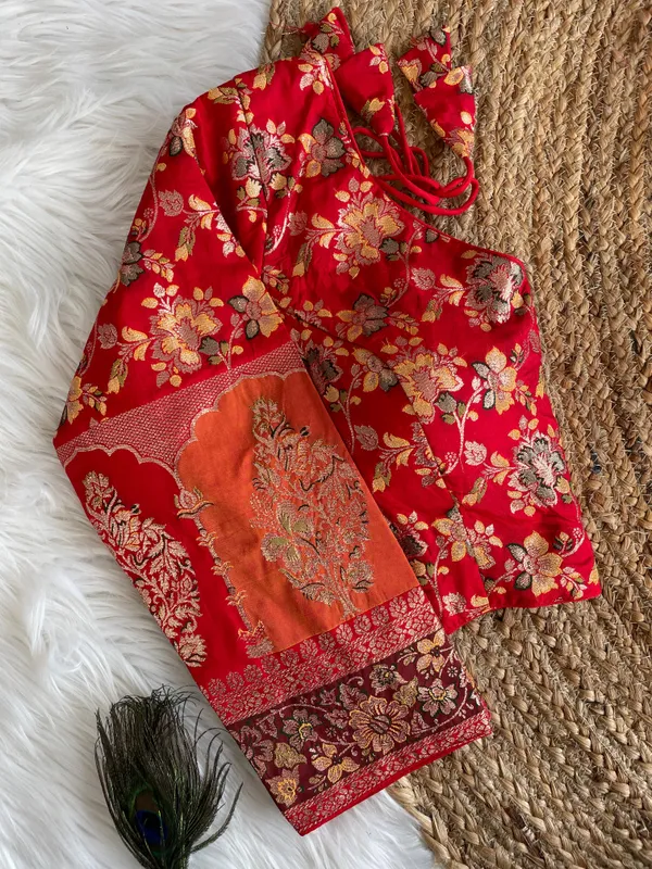Blouse_-_Pure_Dola_Silk_with_exquisite_multicolor_weaving