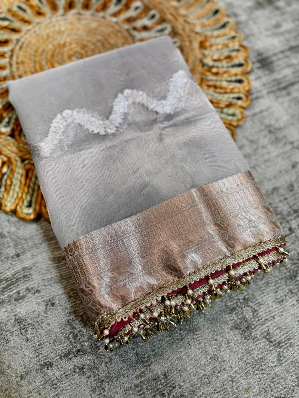 Gray_Skyblue_Banarasi_Tissue_Silk_Saree