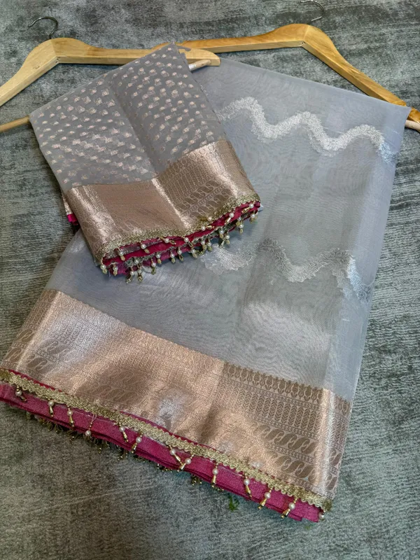 Gray_Skyblue_Banarasi_Tissue_Silk_Saree