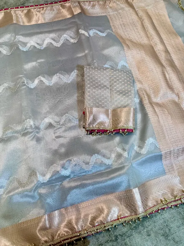 Gray_Skyblue_Banarasi_Tissue_Silk_Saree