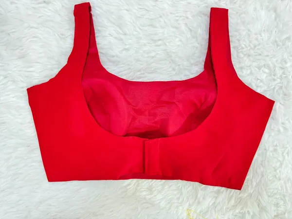 Red_Silk_Plain_Sleeveless_Readymade_Blouse