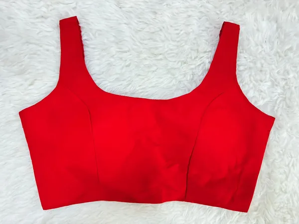 Red_Silk_Plain_Sleeveless_Readymade_Blouse