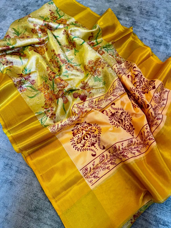 Yellow_Colour_Banarasi_Soft_Tissue_Silk_Saree