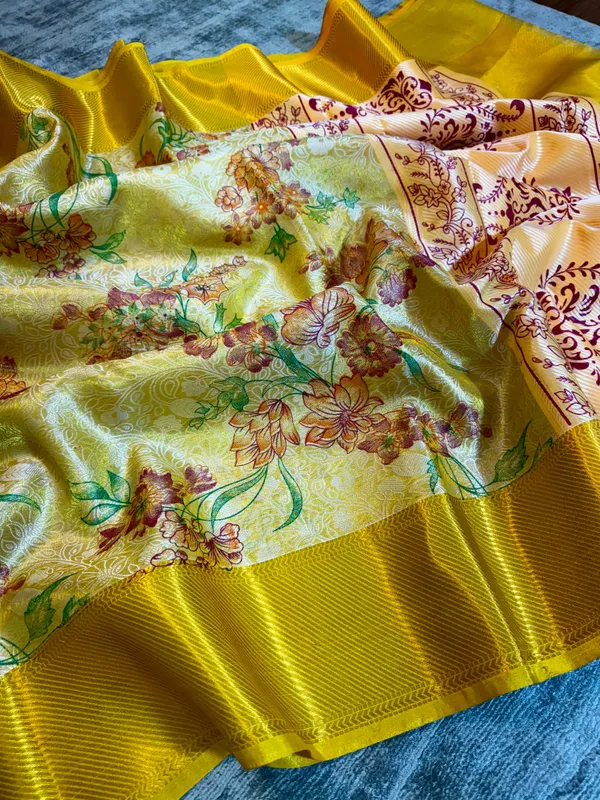 Yellow_Colour_Banarasi_Soft_Tissue_Silk_Saree