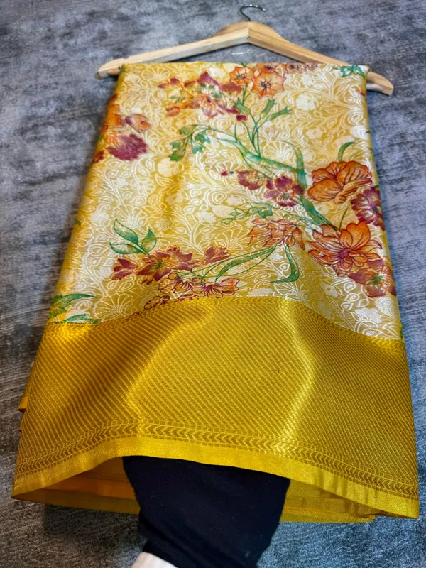Yellow_Colour_Banarasi_Soft_Tissue_Silk_Saree