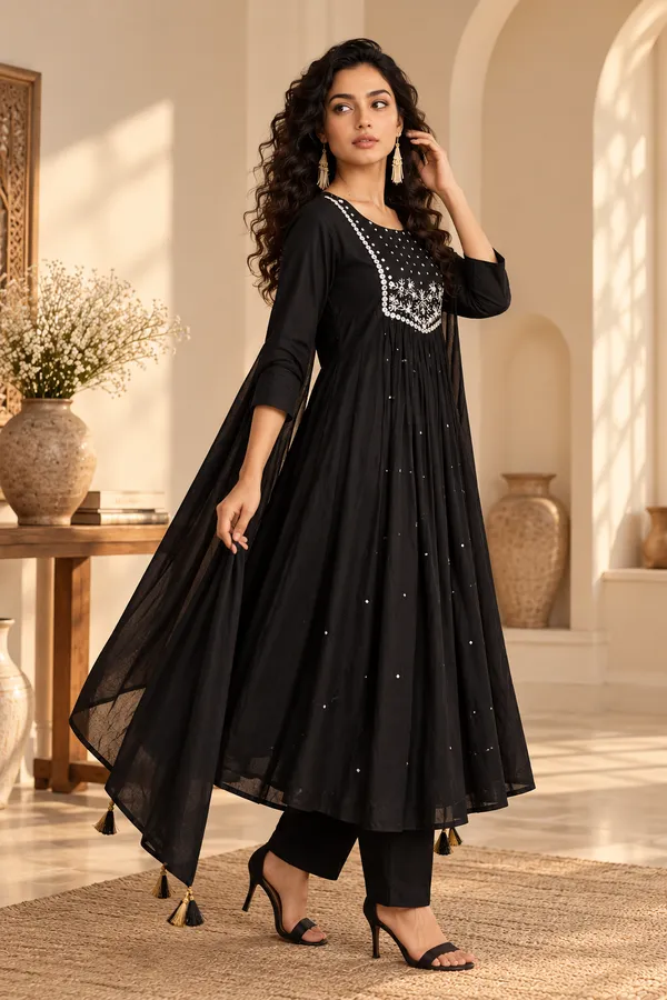 Black_Cotton_3_Piece_Set_For_Women