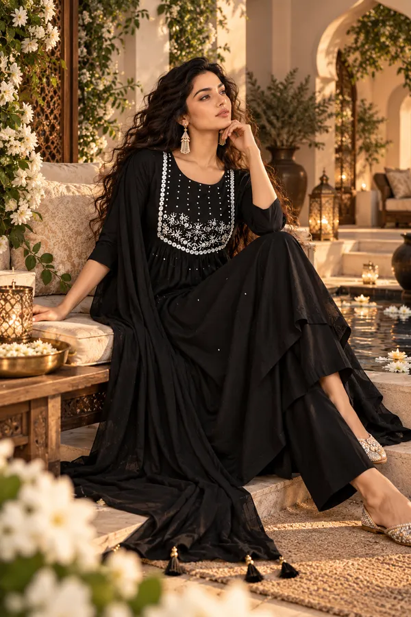 Black_Cotton_3_Piece_Set_For_Women