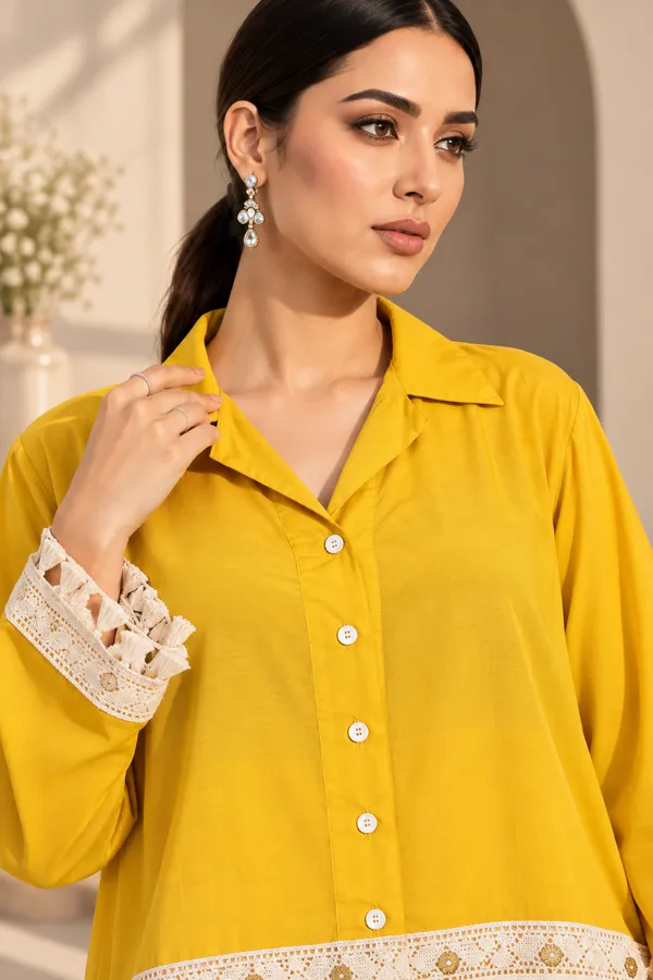 Yellow_Cotton_Short_Kurta_Palazzo_Set_For_Women