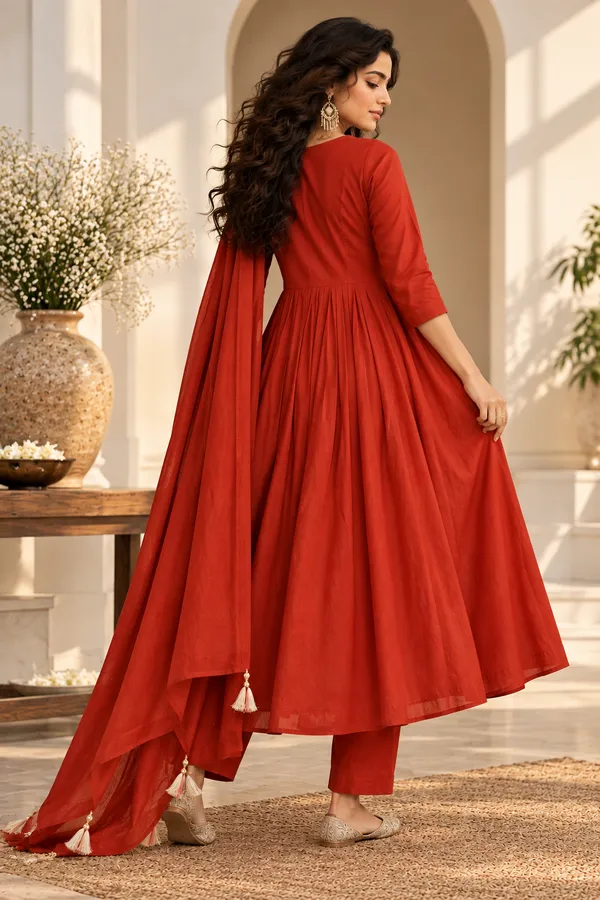 Red_Cotton_3_Piece_Co-Ord_Set_For_Women