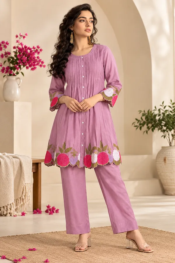 Purple_Cotton_Kurta_Pant_Set_For_Women
