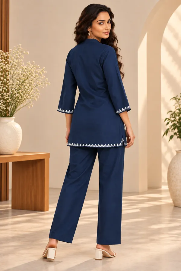 Navy_Blue_Cotton_Full_Sleeve_Co-Ord_Set_For_Women