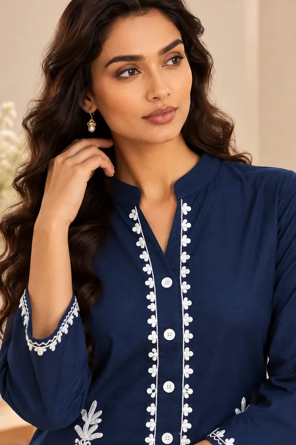Navy_Blue_Cotton_Full_Sleeve_Co-Ord_Set_For_Women