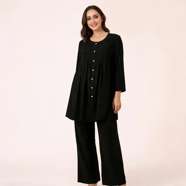 Black_Cotton_Kurta_Pant_Set_For_Women