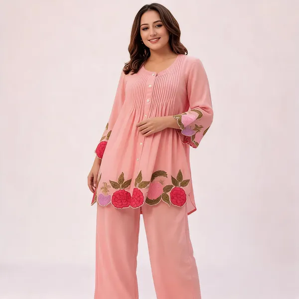 Pink_Cotton_Kurta_Pant_Set_For_Women
