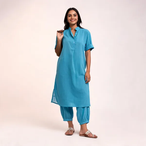 Blue_Cotton_Pathani_Set_For_Women