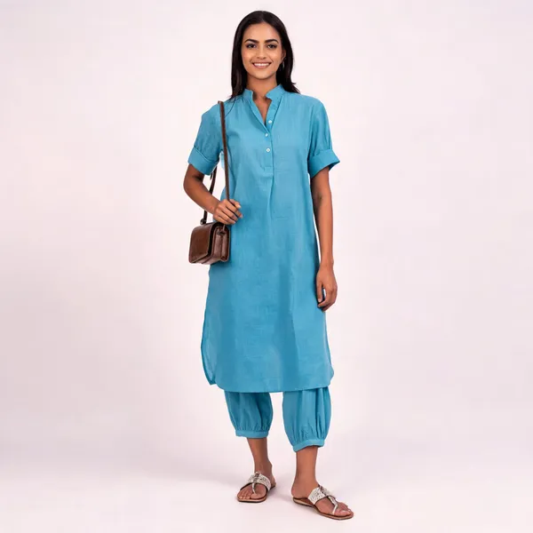 Blue_Cotton_Pathani_Set_For_Women