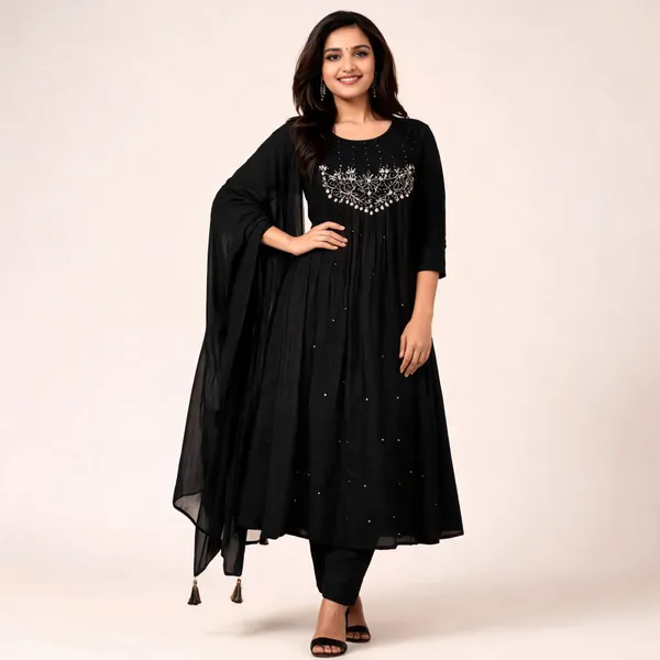 Black_Cotton_3_Piece_Set_For_Women