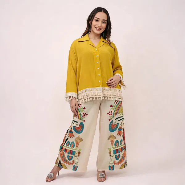 Yellow_Cotton_Short_Kurta_Palazzo_Set_For_Women