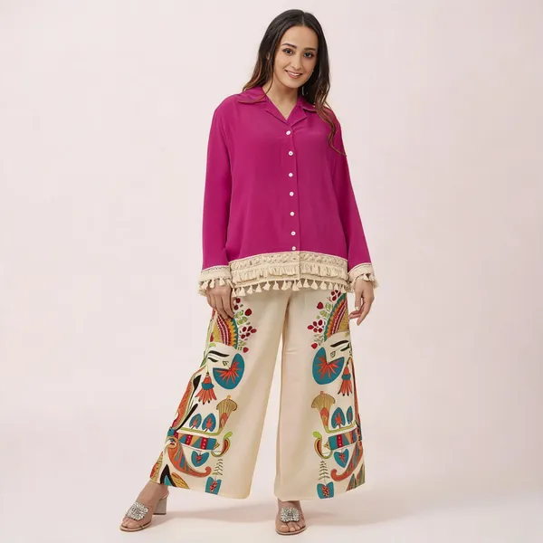 Pink_Cotton_Short_Kurta_Pant_Set_For_Women