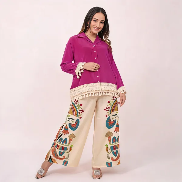 Pink_Cotton_Short_Kurta_Pant_Set_For_Women
