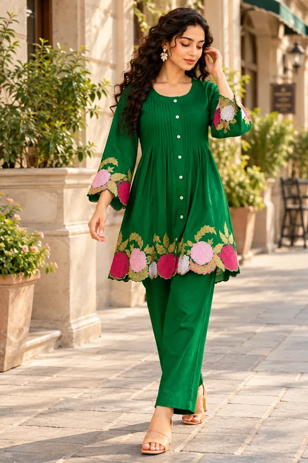 Light_Green_Cotton_Kurta_Pant_Set_For_Women