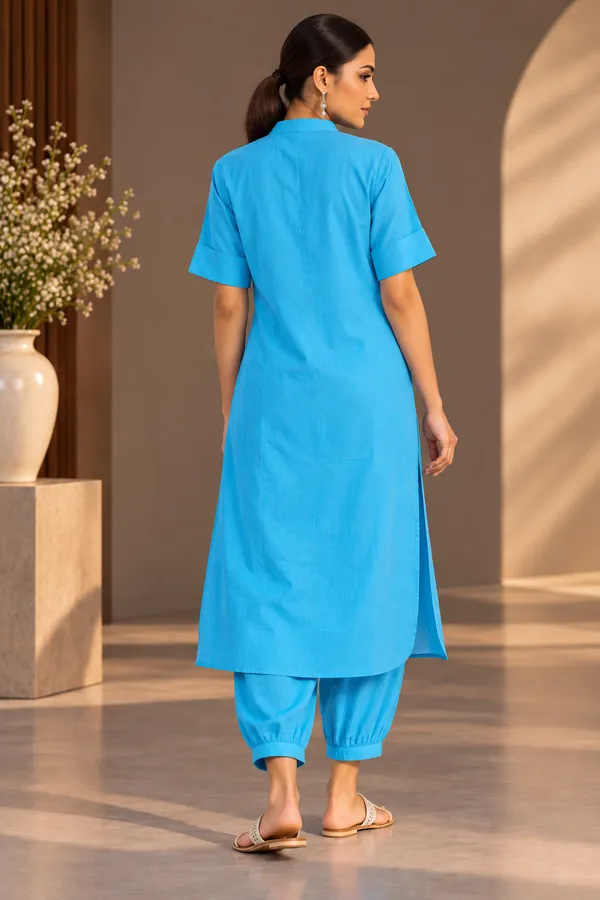 Blue_Cotton_Pathani_Set_For_Women