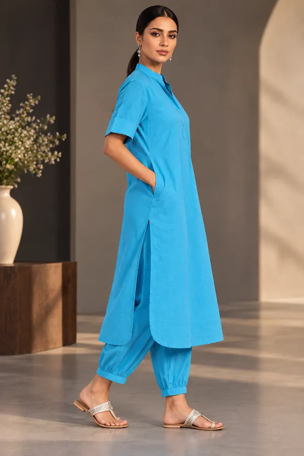 Blue_Cotton_Pathani_Set_For_Women